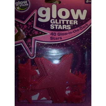 Glitter stars, lyserød